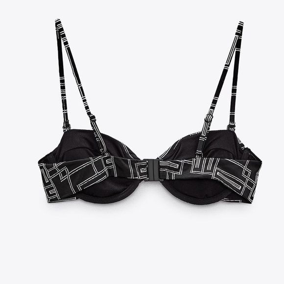 NWT. Zara Black/White Printed Swimming Top. Size S. - Picture 4 of 6